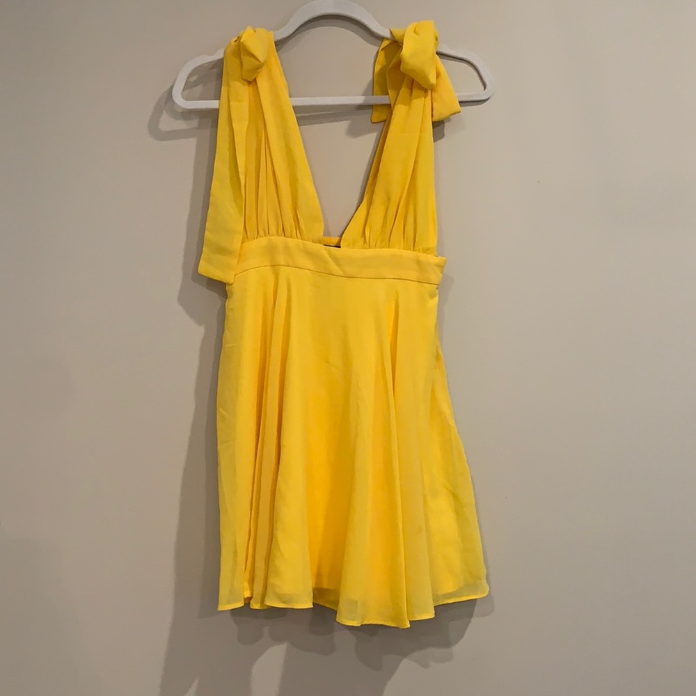 Yellow dress with tie straps